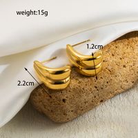 1 Pair Casual Retro Water Droplets Twist Plating Stainless Steel 18k Gold Plated Ear Studs sku image 2