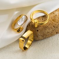 Simple Style Solid Color Stainless Steel Plating 18k Gold Plated Adjustable Ring Open Rings main image 7