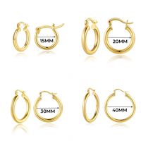 1 Pair Simple Style Classic Style Solid Color Plating Hollow Out Copper 14k Gold Plated Hoop Earrings main image 2
