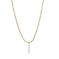 Commute Solid Color Freshwater Pearl Titanium Steel Plating 18k Gold Plated Women's Necklace main image 2