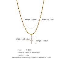 Commute Solid Color Freshwater Pearl Titanium Steel Plating 18k Gold Plated Women's Necklace main image 3