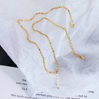 Commute Solid Color Freshwater Pearl Titanium Steel Plating 18k Gold Plated Women's Necklace main image 6