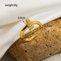 Simple Style Solid Color Stainless Steel Plating 18k Gold Plated Adjustable Ring Open Rings sku image 1