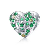Einfacher Stil Herzform Sterling Silber Inlay Strasssteine Valentinstag Schmuckzubehör main image 5