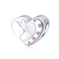 Einfacher Stil Herzform Sterling Silber Inlay Strasssteine Valentinstag Schmuckzubehör main image 4