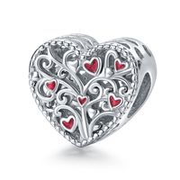 Einfacher Stil Herzform Sterling Silber Inlay Strasssteine Valentinstag Schmuckzubehör main image 3