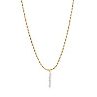 Commute Solid Color Freshwater Pearl Titanium Steel Plating 18k Gold Plated Women's Necklace sku image 1