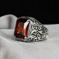 Hip-hop Retro Geometric Alloy Plating Inlay Zircon Men's Rings sku image 3