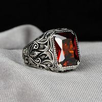 Hip-hop Retro Geometric Alloy Plating Inlay Zircon Men's Rings main image 1