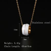 304 Stainless Steel 18K Gold Plated Simple Style Epoxy Plating Circle Necklace main image 2