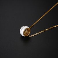 304 Stainless Steel 18K Gold Plated Simple Style Epoxy Plating Circle Necklace main image 5