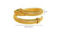 Elegant Simple Style Snake Titanium Steel Plating Inlay Rhinestones 18k Gold Plated Bangle main image 2