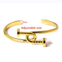 Elegant Simple Style Nail Copper Plating Gold Plated Bangle main image 5