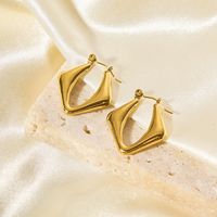 1 Paar Einfacher Stil Geometrisch Überzug Rostfreier Stahl 18 Karat Vergoldet Ohrringe sku image 1