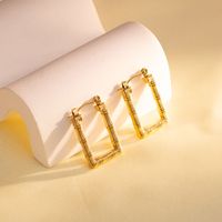 1 Paar Einfacher Stil Geometrisch Überzug Rostfreier Stahl 18 Karat Vergoldet Ohrringe sku image 5