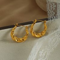 1 Paar Einfacher Stil Geometrisch Überzug Rostfreier Stahl 18 Karat Vergoldet Ohrringe sku image 6