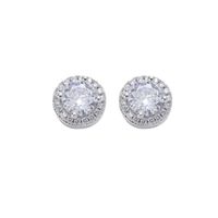 1 Pair Hip-hop Round Plating Inlay Copper Zircon Ear Studs main image 2