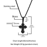 Hip-hop Cross Copper Plating Inlay Zircon Men's Pendant Necklace main image 2