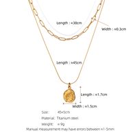 Simple Style Geometric Titanium Steel Indentation Plating 18k Gold Plated Double Layer Necklaces main image 2