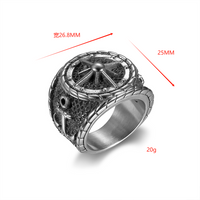 Punk Anchor 304 Stainless Steel Men'S Wide Band Rings main image 6