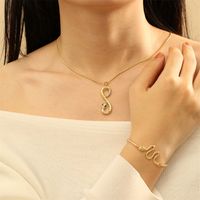 Elegant Simple Style Snake Copper Plating Inlay Zircon 18k Gold Plated Jewelry Set main image 4
