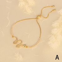 Elegant Simple Style Snake Copper Plating Inlay Zircon 18k Gold Plated Jewelry Set main image 10