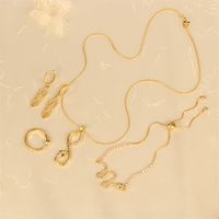 Elegant Simple Style Snake Copper Plating Inlay Zircon 18k Gold Plated Jewelry Set main image 5