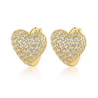 1 Pair Simple Style Classic Style Heart Shape Plating Inlay Sterling Silver Zircon 18k Gold Plated Rhodium Plated Earrings main image 6