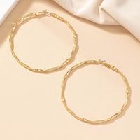 1 Pair Exaggerated Simple Style Round Plating Alloy Gold Plated Hoop Earrings main image 4