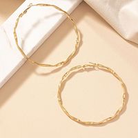 1 Pair Exaggerated Simple Style Round Plating Alloy Gold Plated Hoop Earrings main image 1
