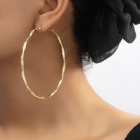 1 Pair Exaggerated Simple Style Round Plating Alloy Gold Plated Hoop Earrings main image 3