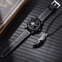 Business Retro Wolf Solid Color Buckle Quartz Men's Watches main image 9