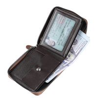 Men's Solid Color Pu Leather Zipper Small Wallets main image 5