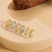 Ig Style French Style Solid Color Sterling Silver Inlay Artificial Pearls Zircon Open Rings main image 1