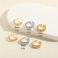 Ig Style French Style Solid Color Sterling Silver Inlay Artificial Pearls Zircon Open Rings main image 2