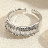 Ig Style French Style Solid Color Sterling Silver Inlay Artificial Pearls Zircon Open Rings main image 7