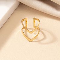 Simple Style V Shape Alloy Plating Gold Plated Women's Open Rings main image 5