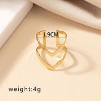 Simple Style V Shape Alloy Plating Gold Plated Women's Open Rings sku image 1