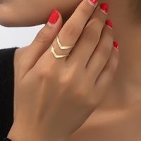 Simple Style V Shape Alloy Plating Gold Plated Women's Open Rings main image 1