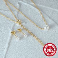 Simple Style Round Sterling Silver Plating Inlay Pearl Women's Jewelry Set main image 1