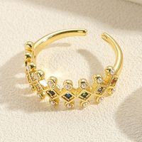 Ig Style French Style Solid Color Sterling Silver Inlay Artificial Pearls Zircon Open Rings sku image 2