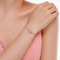 Shiny Heart Shape Sterling Silver Plating Inlay Zircon Bracelets main image 4