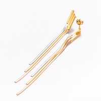 1 Pair Elegant Simple Style Geometric Tassel Plating Stainless Steel Drop Earrings sku image 1