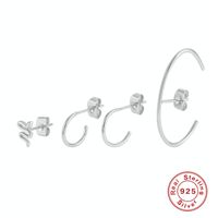 1 Set Simple Style Geometric Plating Inlay Sterling Silver Zircon Earrings sku image 5