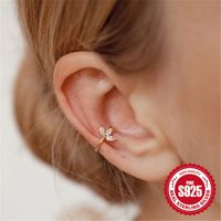 1 Piece Simple Style Geometric Plating Inlay Sterling Silver Zircon Earrings main image 5