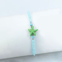 Beach Starfish Glass Beaded Unisex Drawstring Bracelets sku image 2
