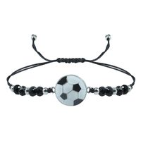 Sports Football Alloy Beaded Unisex Drawstring Bracelets sku image 2