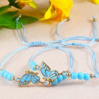 Simple Style Butterfly Alloy Beaded Couple Drawstring Bracelets main image 3