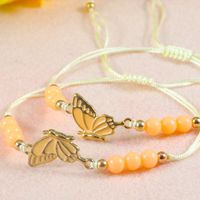Simple Style Butterfly Alloy Beaded Couple Drawstring Bracelets main image 6