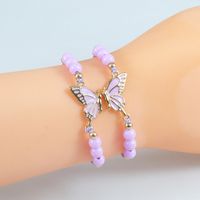 Simple Style Butterfly Alloy Beaded Couple Drawstring Bracelets sku image 4